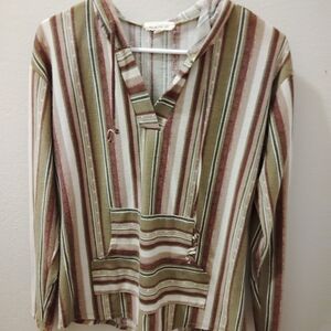 Striped Women's Jacket in Olive and Cream
